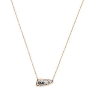 Kendra Scott Etta Gray Granite Necklace in Rose Gold